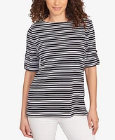 Ruby Rd. Petite Variegated Stripe Knit T Shirt