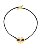 Steve Madden Black Mariner Heart Friendship Bracelet