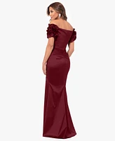 Xscape Petites Straight-Neckline Long Sheath Dress