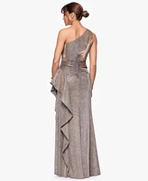Xscape Petites One-Shoulder Long Sheath Dress