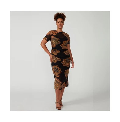 Glow Horizon Mesh Midi Dress