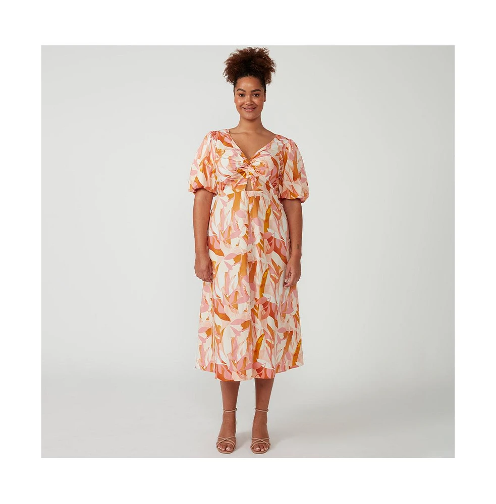 Aura Cascade V-Neck Dress