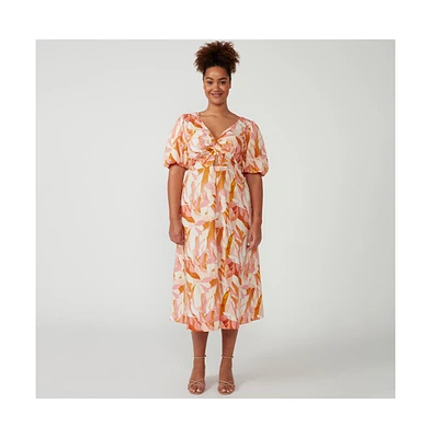 Aura Cascade V-Neck Dress