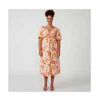 Aura Cascade V-Neck Dress