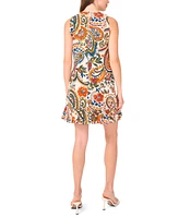 Msk Women's Sleeveless Round-Neck Shift Dress