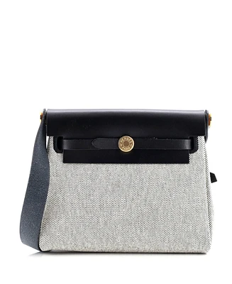 Pre-Owned Hermes 20 Herbag Zip Toile and Leather