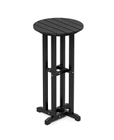 Round Bar Table Patio Hdpe Height Dining with Slatted Tabletop