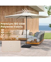 Patio Umbrella with Crank Handle and 8 Sturdy Ribs for Outdoor Shade