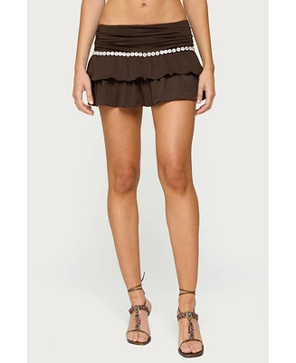 Edikted Women's Katarina Ruffle Mini Skirt