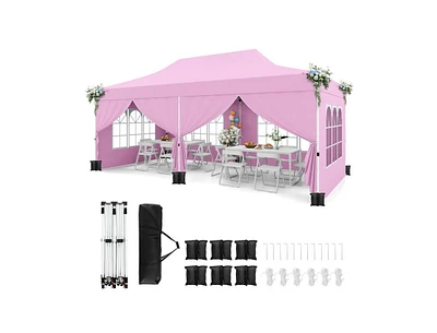 Pop up Canopy with 6 Sidewalls Windows and Carrying Bag