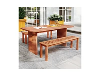 Slickblue 2-Person Patio Bench with Slatted Seat for Comfortable and Stylish Outdoor Seating