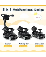 3-in-1 Mercedes Benz Ride-On Toddler Sliding Car with Push Handle