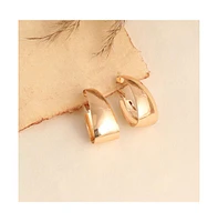 Sohi Women's Gold Minimal Hoop Earrings