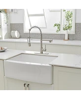 Greenspring Single-Handle Pull-Down Sprayer 2 Spray High Arc Kitchen Faucet With Deck Plate Brushed Nickel