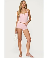 Edikted Women's Lovina Textured Striped Halter Top