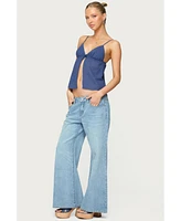 Edikted Women's Otis Eyelet Split Front Tank Top