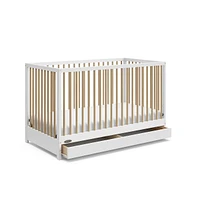 Graco Teddi 5-in-1 Convertible Crib with Drawer - White with Driftwood