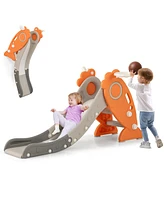 4 in 1 Indoor Slide for Kids Age 3+ Years with Basketball Hoop and Rings
