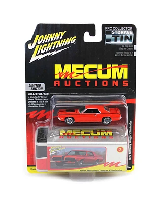 1/64 1970 Mercury Cougar Eliminator Orange Mecum Johnny Lightning Tin JLCT015-A1