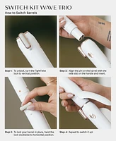 T3 Switch Kit Wave Trio Professional Ionic Interchangeable Curling Iron with 3 CeramicClip & Wand Barrels for Curling and Waving