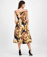 julia jordan Women's Boat-Neck Floral-Print Dress