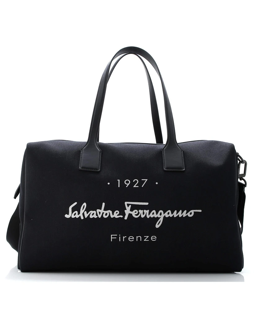 Pre-Owned Salvatore Ferragamo 1927 Convertible Duffle Bag Canvas with Leather