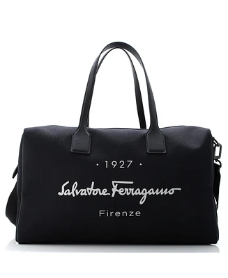 Pre-Owned Salvatore Ferragamo 1927 Convertible Duffle Bag Canvas with Leather