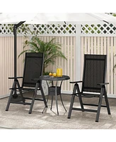 Outdoor Dining Chair with Soft Padded Seat and 7-Position Adjustable Backrest Set of 2