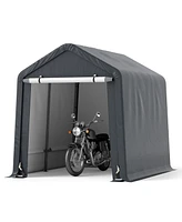 Slickblue Outdoor Portable Motorcycle Shelter with Waterproof Cover for Storage