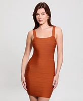 Guess Women's Solid Square-Neck Short Bodycon Dress