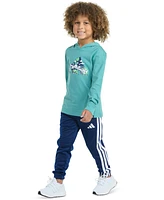 adidas Toddler & Little Boys Long-Sleeve Hooded Graphic T-Shirt Jogger Pants, 2 Piece Set