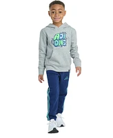 adidas Toddler & Little Boys Long-Sleeve Graphic Fleece Pullover Hoodie Jogger Pants, 2 Piece Set