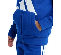 adidas Toddler & Little Boys Long-Sleeve Essential Big Logo Fleece Jacket Jogger Pants, 2 Piece Set