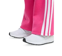 adidas Toddler & Little Girls Full-Zip 3-Stripe Hooded Fleece Jacket Wide-Leg Pants, 2 Piece Set