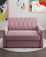 Gold Sparrow 51" Velvet Riverside Convertible Loveseat Bed, Created for Macy's