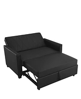 Gold Sparrow 51" Faux Leather Riverside Convertible Loveseat Bed, Created for Macy's