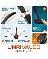 Delton Noise Canceling Bluetooth Computer Headset with Charging Dock, Auto Pair Usb Dongle for Pc/Laptop, Compatible with Ms Teams, Zoom, Google Meet,