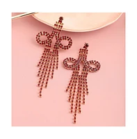 Sohi Women's Silver Bling Drop Earrings