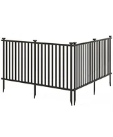 2 Piece Vinyl Picket Fence Set for Garden and Yard Decoration