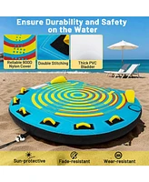 3-Person Inflatable Boat Tube Towable Platform with Double Valves