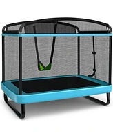 Outdoor Trampoline with Swing and Enclosure Net for Kids Jumping Entertainment