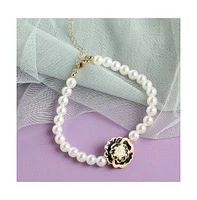 Sohi Women's Silver Rose Strand Bracelet