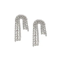 Sohi Women's White Bling Drop Earrings