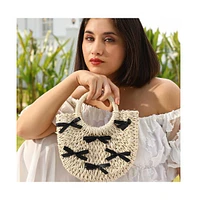 Women's The Bow-Straw Hand Bag