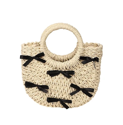 Women's The Bow-Straw Hand Bag