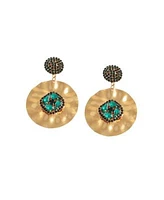 Sohi Womens Gold Circular Drop Earrings