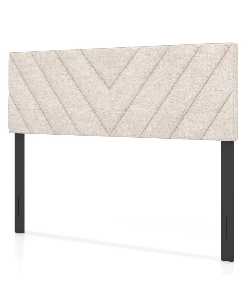 Linen Upholstered Headboard for Bed Frames with Tufted Design