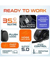Delton 60X Wireless Headset with Noise Cancelling Microphone for Work, Bluetooth Headset for Calls with Usb Dongle, Specially Designed for Ms Team, Me