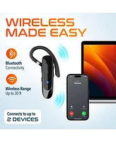 Delton 22X Wireless Mono Bluetooth Headset, Wireless Single Ear Headset With Built-In Two Microphones, Lightweight Bluetooth Phone Earpiece Compatible