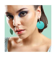 Sohi Women's Silver Geometric Drop Earrings